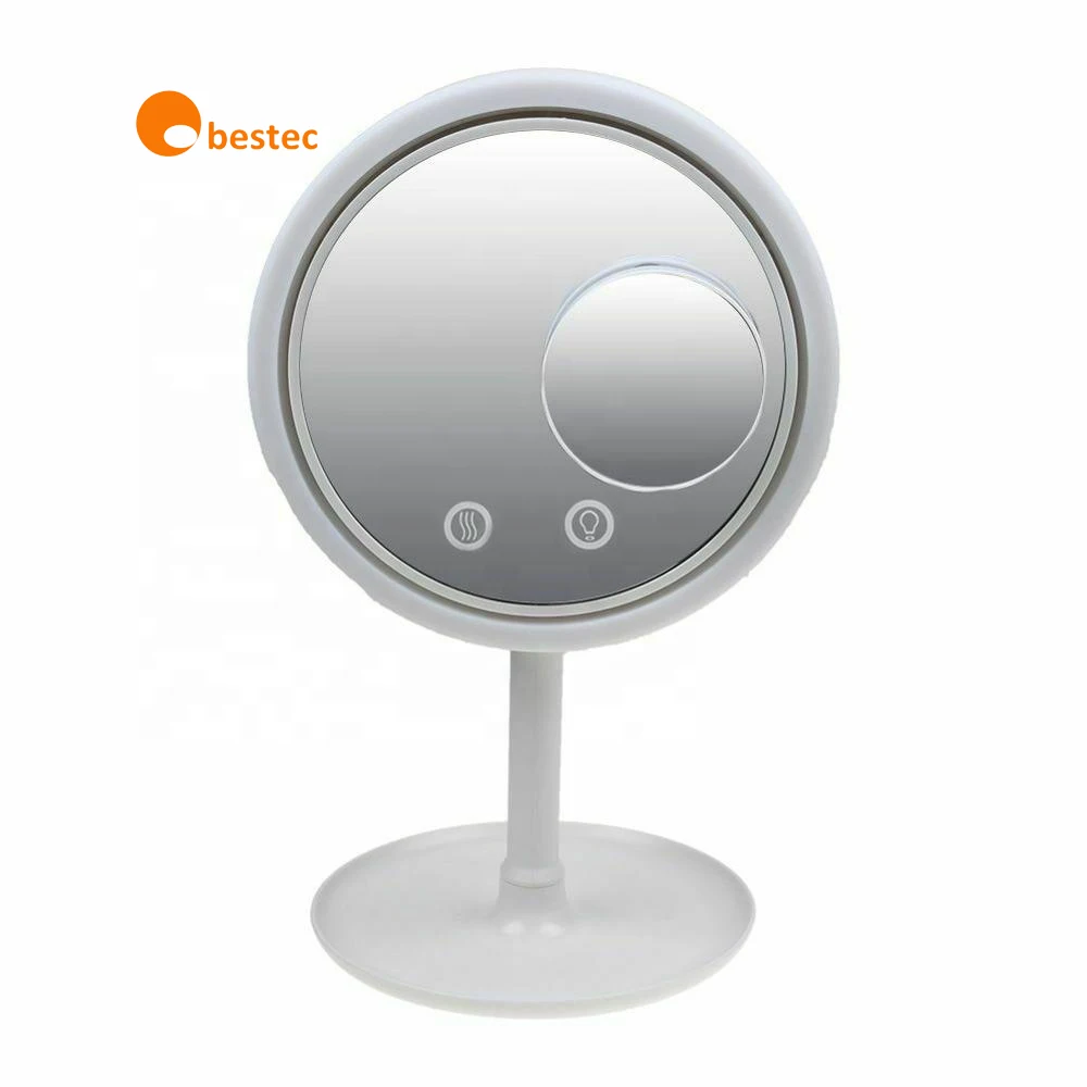 

Obestec LED Beauty Breeze Makeup Mirror 3 In 1 Electric Fan Makeup Mirror