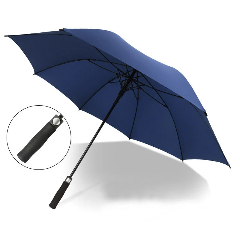 120cm 8K Golf Straight Umbrella Custom Semi-Automatic Open & Windproof Big Waterproof Custom Logo 190T Nylon Promotion Features