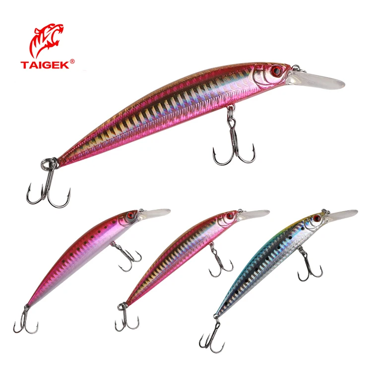 

TAIGEK Quality 30g 120mm Rustproof Suspending Lures Alloy Steel Hook Hard Bait Bass Artificial Lure Swimbait Fishing RUSTPROOF, 8 colors