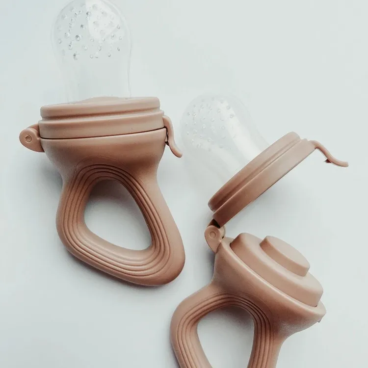 

Customized Morandi color large nipple foodie feeder baby pacifier with cover