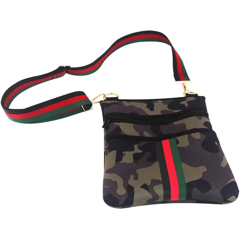 

Custom Small Camouflage Neoprene Beach Crossbody Purse Waterproof Neoprene Messenger Bags for Women, 4 colors