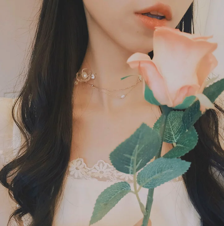 

jialin jewelry women 2020 handmade 925 sterling silver freshwater baroque pearl chocker necklace