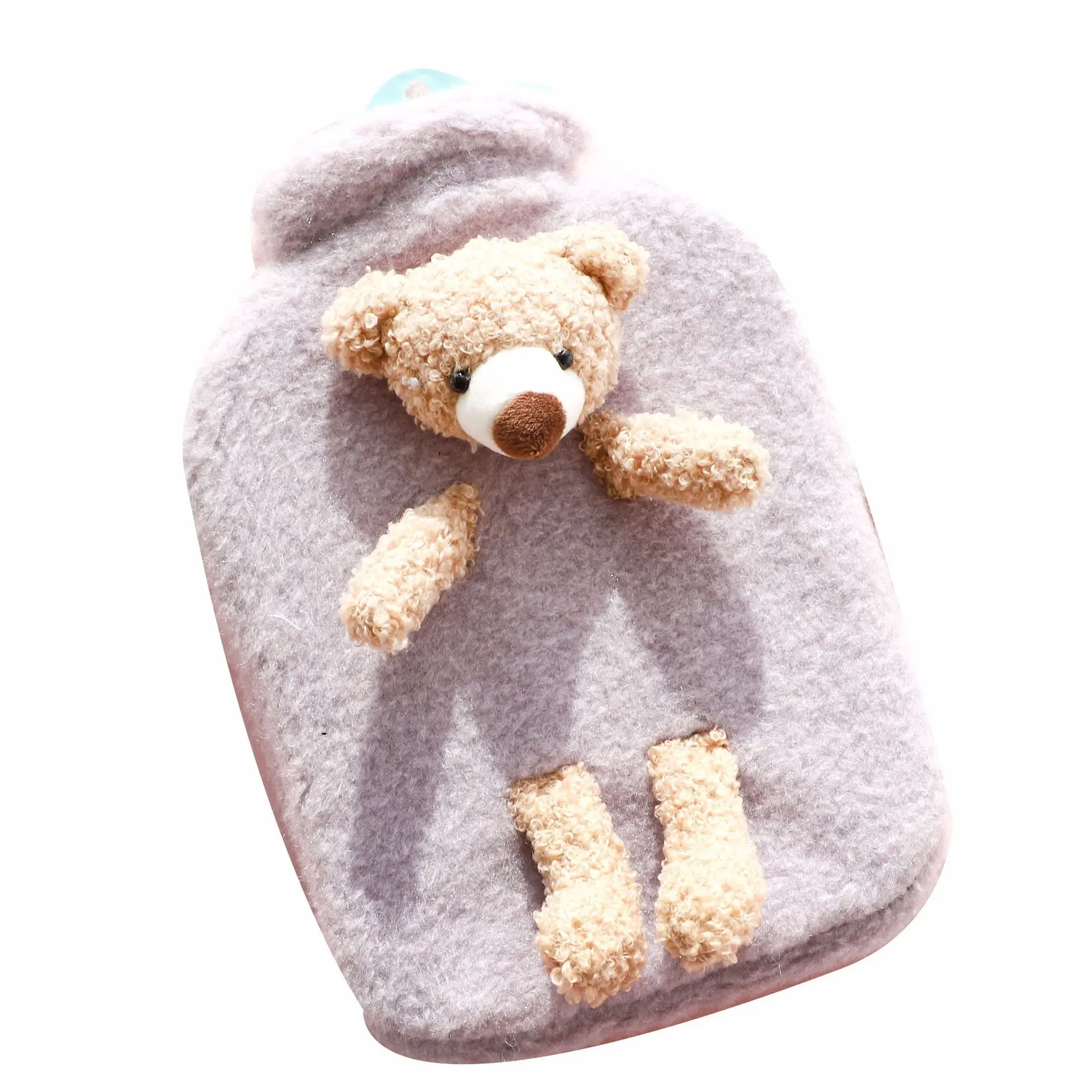 

thick PVC explosion proof hot water bottle cute bear plush cover hot water bag 1000ml for Christmas gift