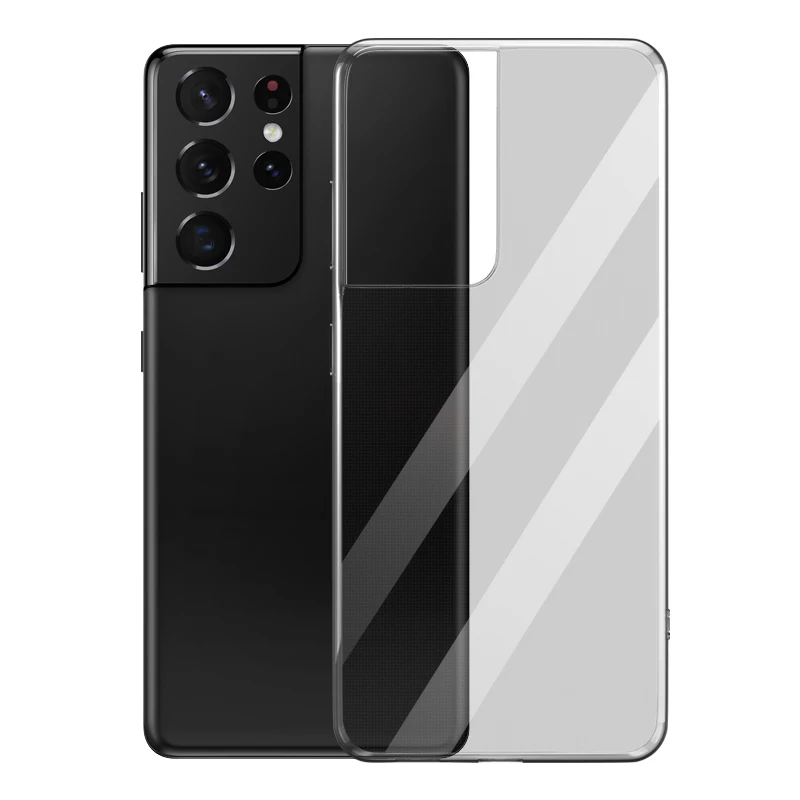 

Clear Phone Case For Samsung Galaxy S21 Plus Series, Transparent Crystal TPU Cellphone Cover For Samsung S21+S21 Ultra