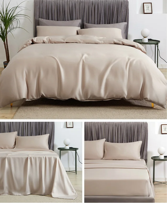 60s 100 Tencel Fabric Bedding Sets Solid Color Tencel Bed Sheet Buy