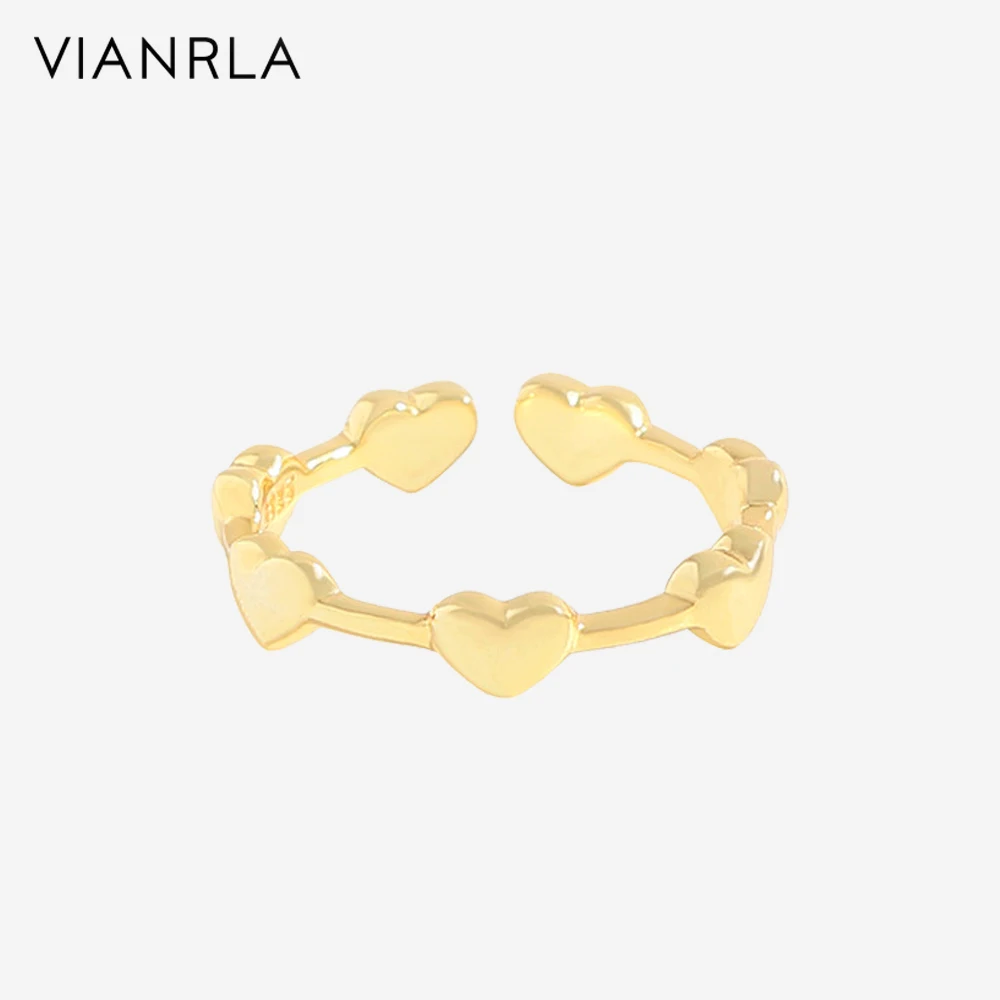 

VIANRLA 925 Sterling Silver Ring 18K Gold Jewelry Heart Shape Rings Fashion Jewelry