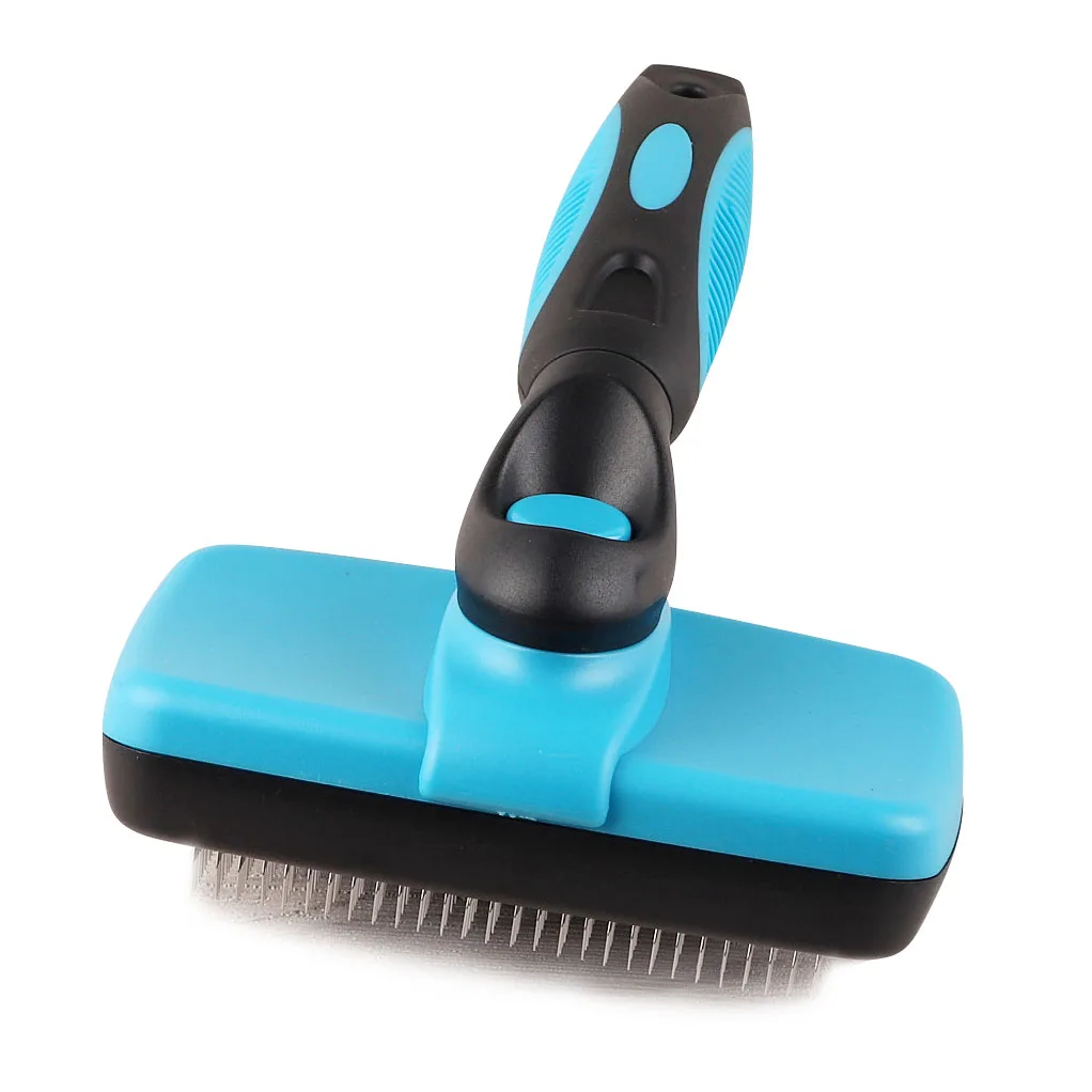 

Grooming Pet Brush Push Type Telescopic Needle Comb Dog Slicker Brushes, Yellow/green/purple/blue