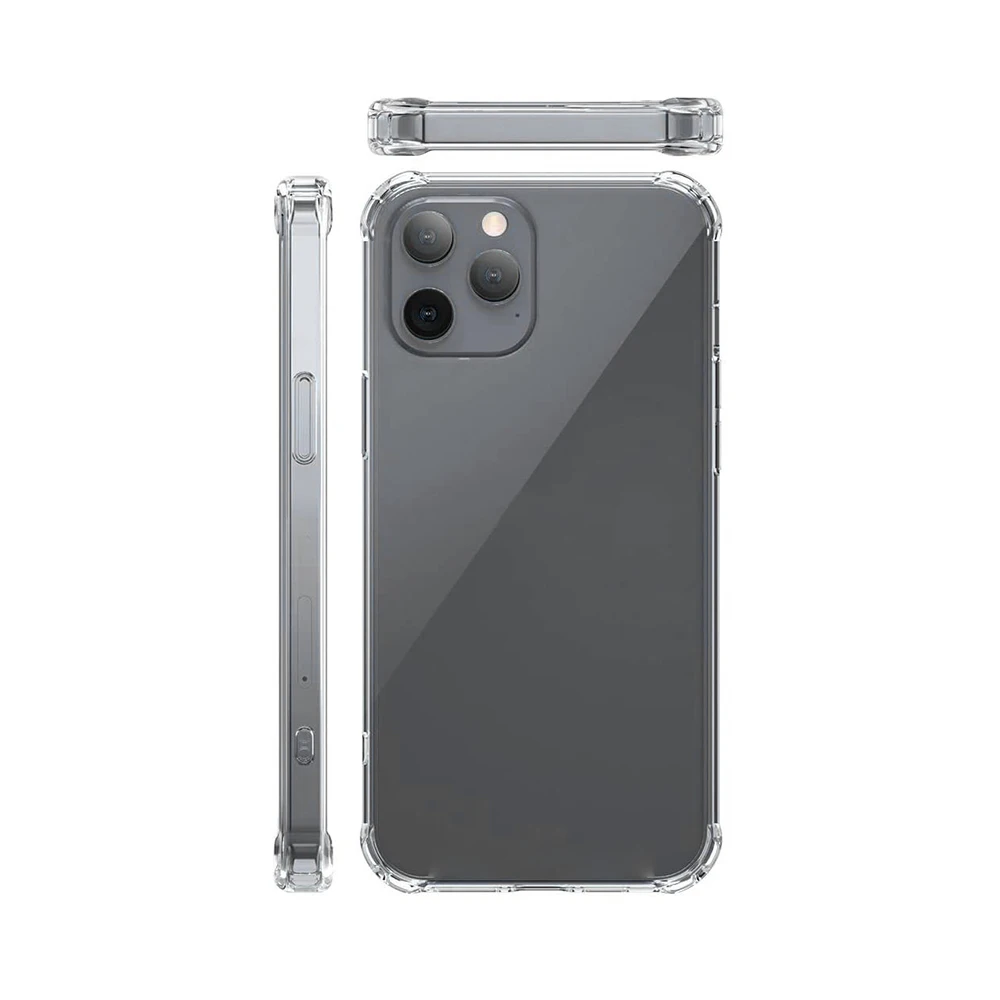 

2021 Clear Thin Soft TPU Case For iPhone X 11 Pro Max for iPhone 1213 Mini High Quality Reinforced Corner Anti-shock Phone Case, Transparent