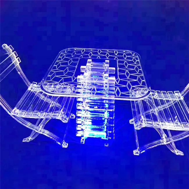 
Clear acrylic PMMA plastic dining table back-rest arm chair chair seat sedia home house multi furniture 