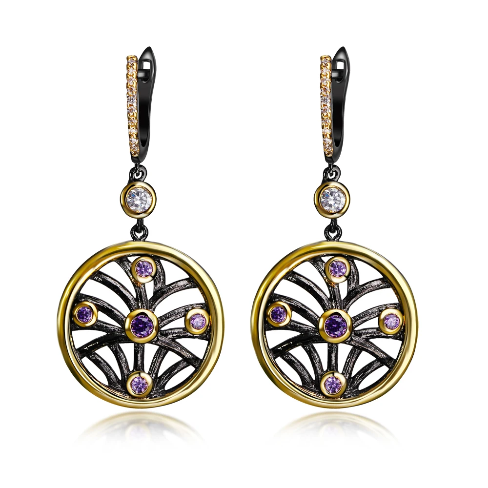 

2019 Vintage Women Gothic Hanging Gold Plated Earrings Aretes Fashion Jewelry