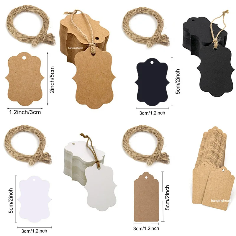 

Wholesale 3*5cm 100pc/bag Stock DIY paper Small MOQ hang clothing garment tags, As picture