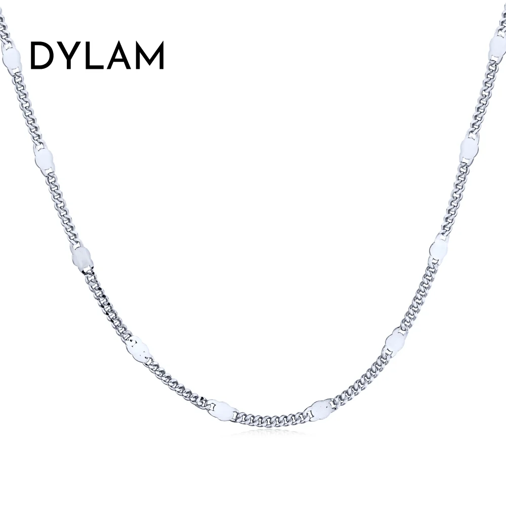 

Dylam Minimalist Design Elegant Daily Wear Jewelry Accessories S925 Silver 18K Gold Plated Link Chain Necklace for Women