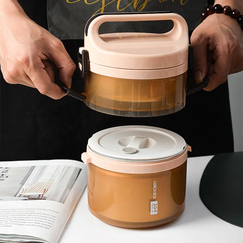 

Premium 3-tier Stainless Steel Multifunctional Microwaveable Japanese Bento Box Storage Box