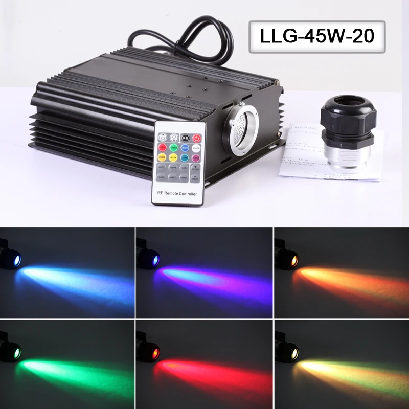 100w Led Multi Color Fiber Optic Illuminator Engine With Remote