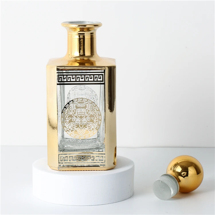 

Fancy Gold UV engraved 250ml reed diffuser empty bottle