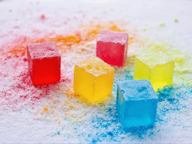 Colorful frozen paint cubes on canvas