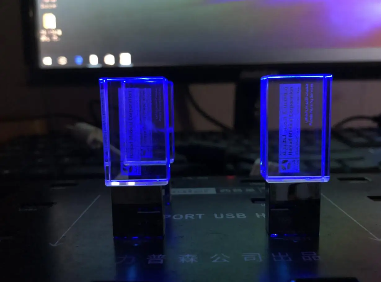 Custom logo Crystal usb stick 32gb 3.0 crystal usb flash drive 64gb 128gb 3.0 flash drive usb with led light - ANKUX.COM