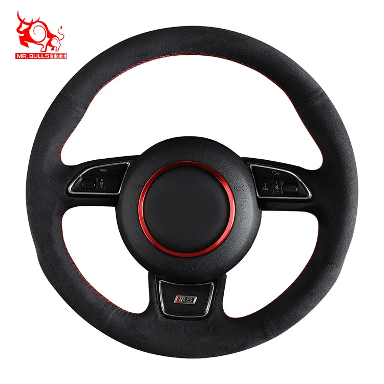 

Durable Using wood style microfiber leathe Car Steering Wheel Cover for Audi A3, Customized color