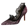 Sexy Women Lace High Heels Dress Shoes Thin Heels Stilettos Party Wedding Basic Dating Pumps Shoes