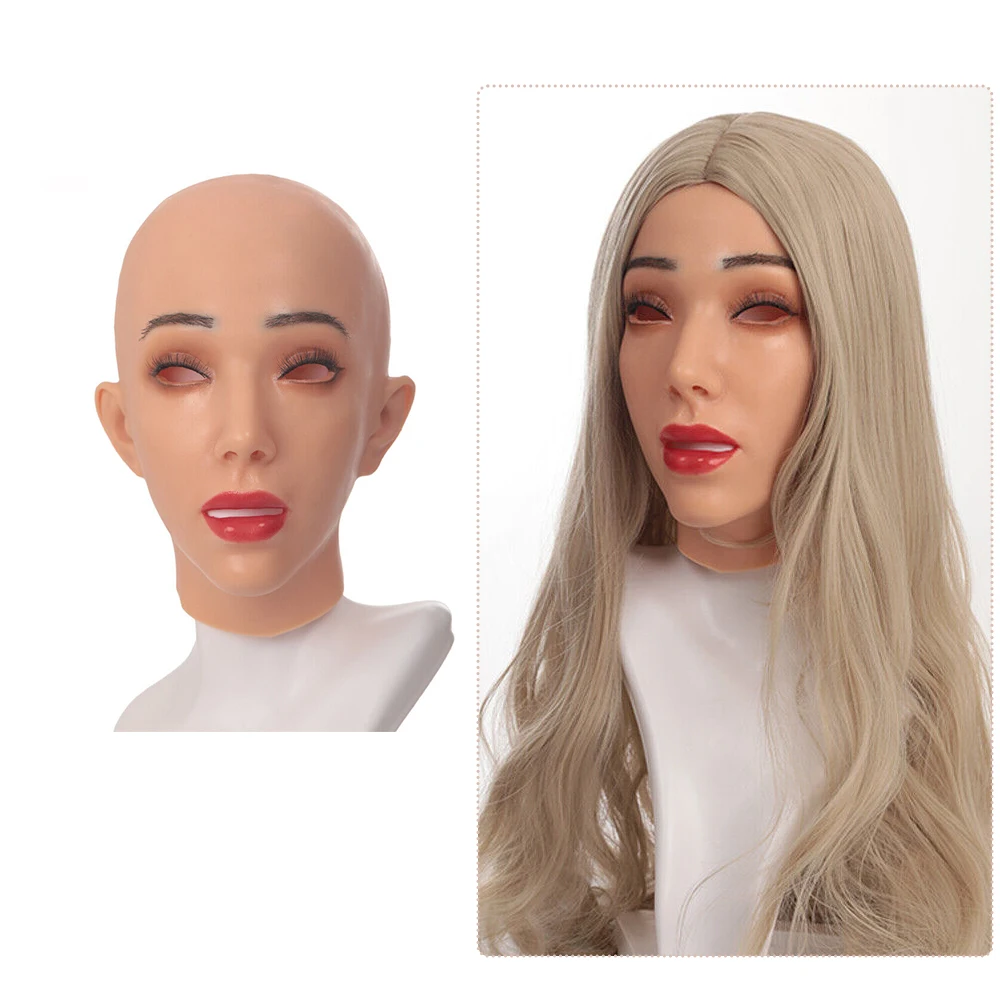 Silicone Head Cover Breastform Crossdresser Cosplay Beauty Mask Collection Realistic Silicone Mask Male to Female Full Head Mask