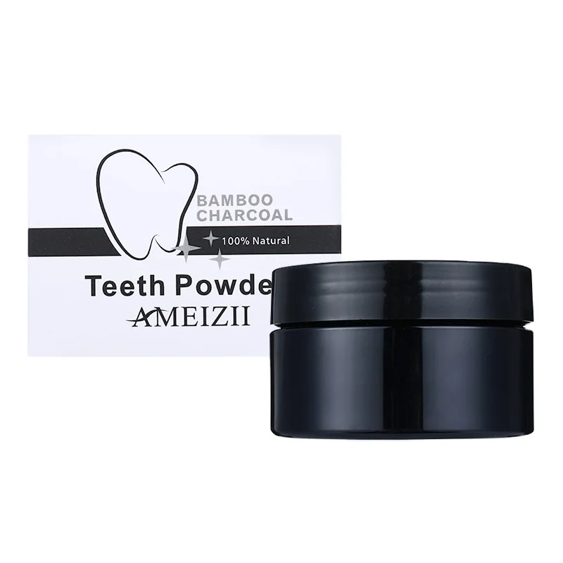 

100% Natural Oral Care Teeth Whitening Powder Blanchiment Dentaire Bright White Dental Activated Charcoal Tooth Whitening Powder, Black