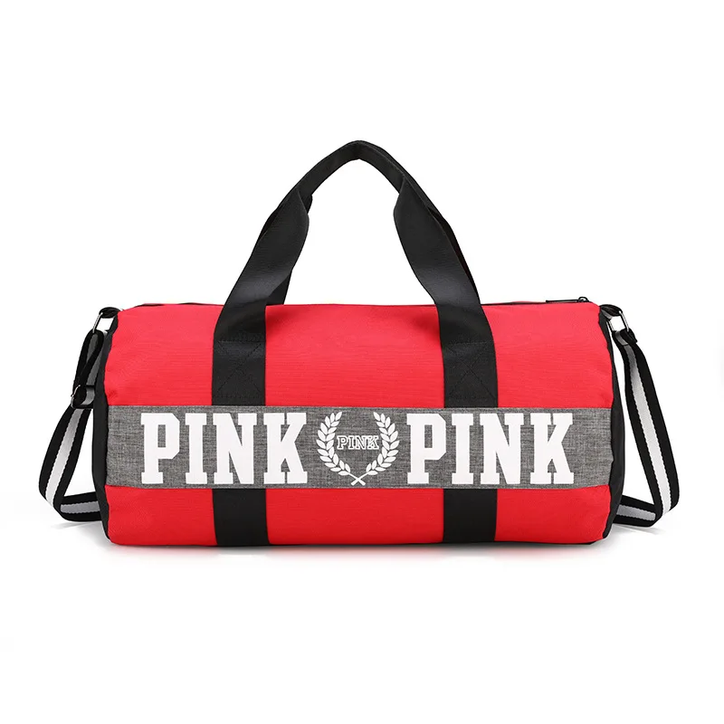 

Custom logo new style printed travel bag with zipper pink duffle bags gym women waterproof sports travel bag 2022, Customized color