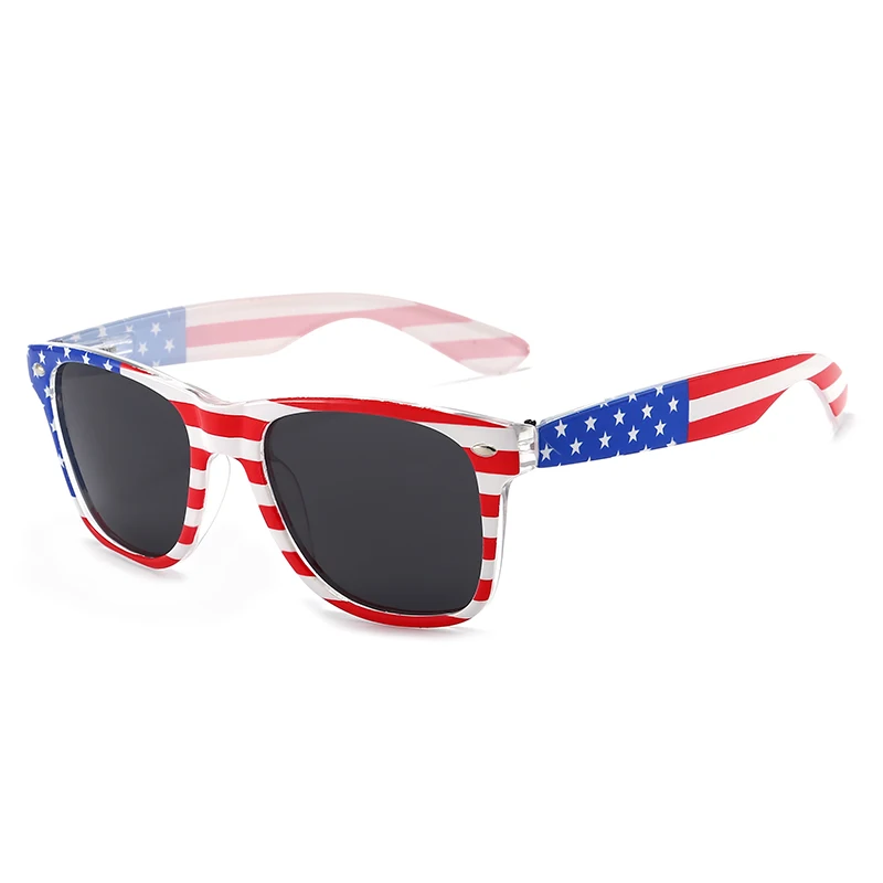 

OUSEN Wholesale 2021 American Flag Print Polarized USA Designer Famous Brands Vintage patriotic Sunglasses, 7 colors