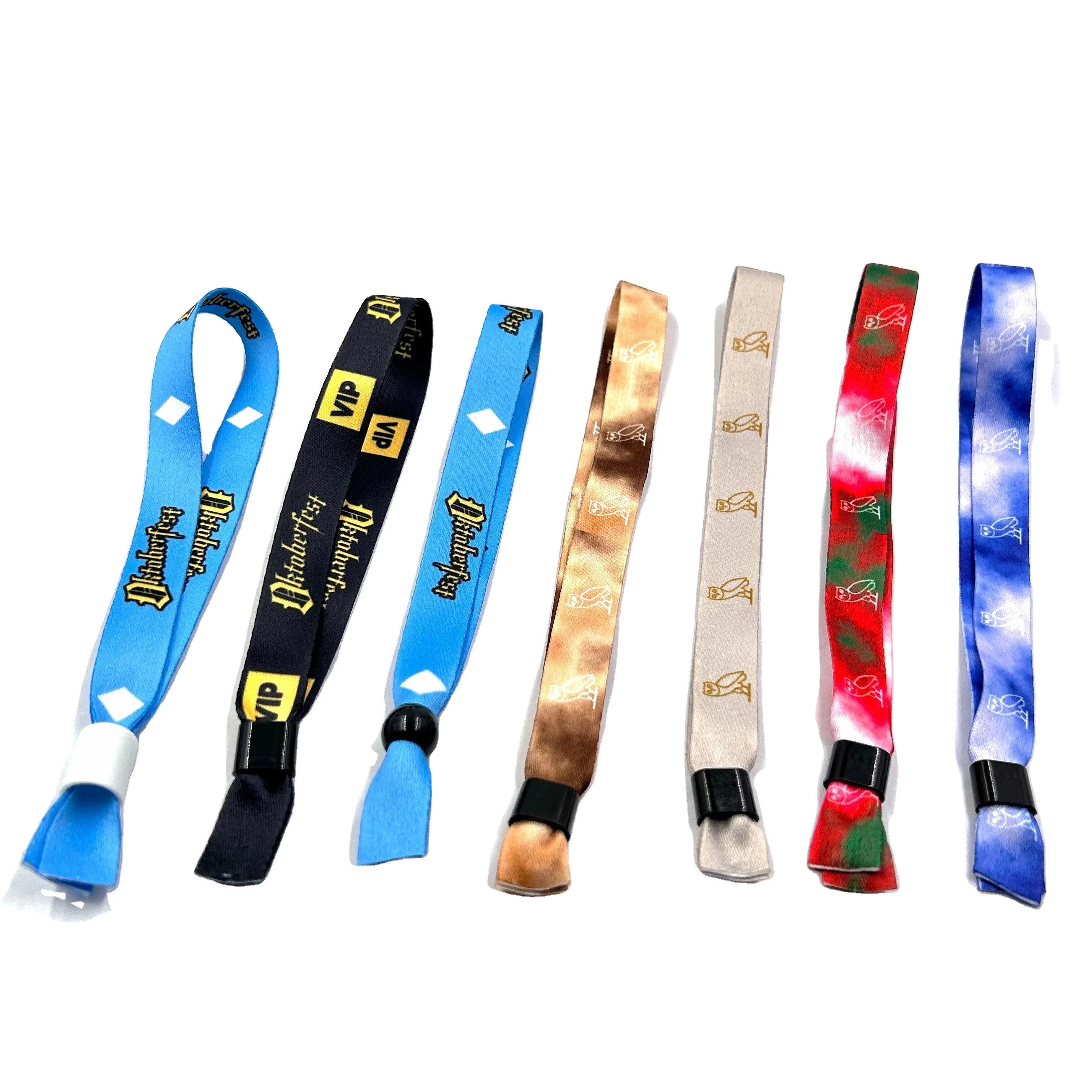

2023 Hot selling Party Event Fabric Wristband Design Your Own Logo Business Gift Polyester Woven Wristbands