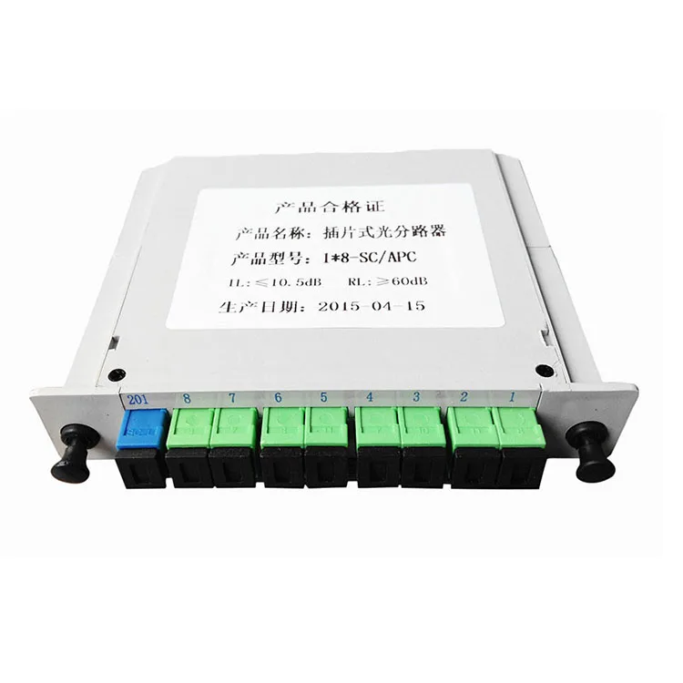 Manufacturer fast deliver Smart Card Splitter 1x8 Fiber Optic Splitter SC/APC UPC  Plug-in Box insrt type LGX type  PLC Splitter supplier