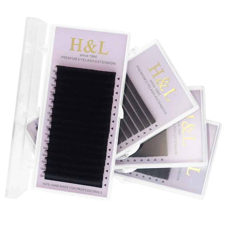

song lashes top qulity korean pbt 16 rows C/CC/D curl 0.03/0.05/0.07 hands made blooming volume fans, Pure darker black