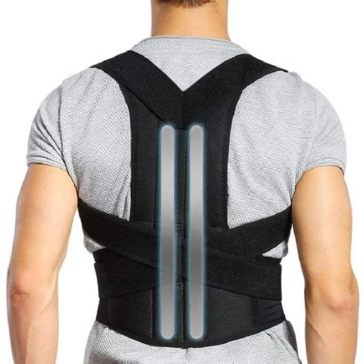 

2023 Thoracic Back Brace Posture Corrector Magnetic Support for Upper Back Pain Relief Brace With Adjustable Belt, Black