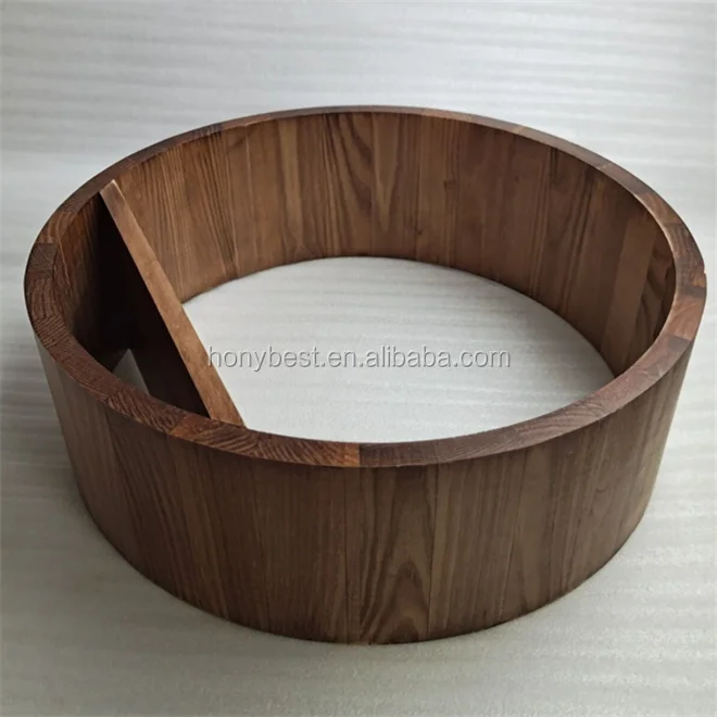 Custom Stain Timber Wall Mount Organizer Rack - Round Shelf