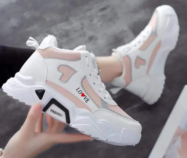 
2019 Fashion Design Breathable Lovely High Heel Chunky Women Sneaker with High Quality 
