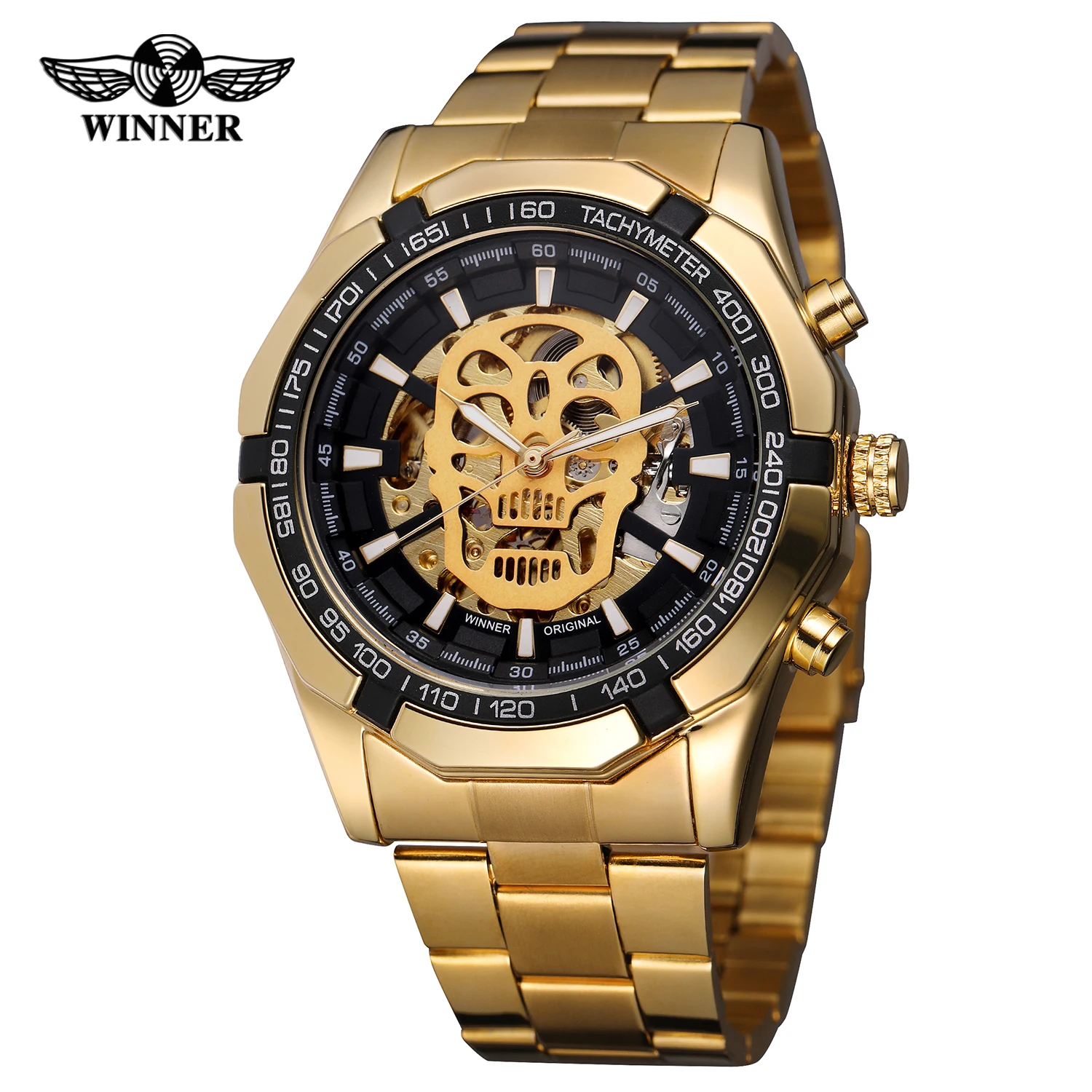 Winner Mens Automatic Mechanical Wind Up Watch Stainless Steel Bracelet  Watches | eBay