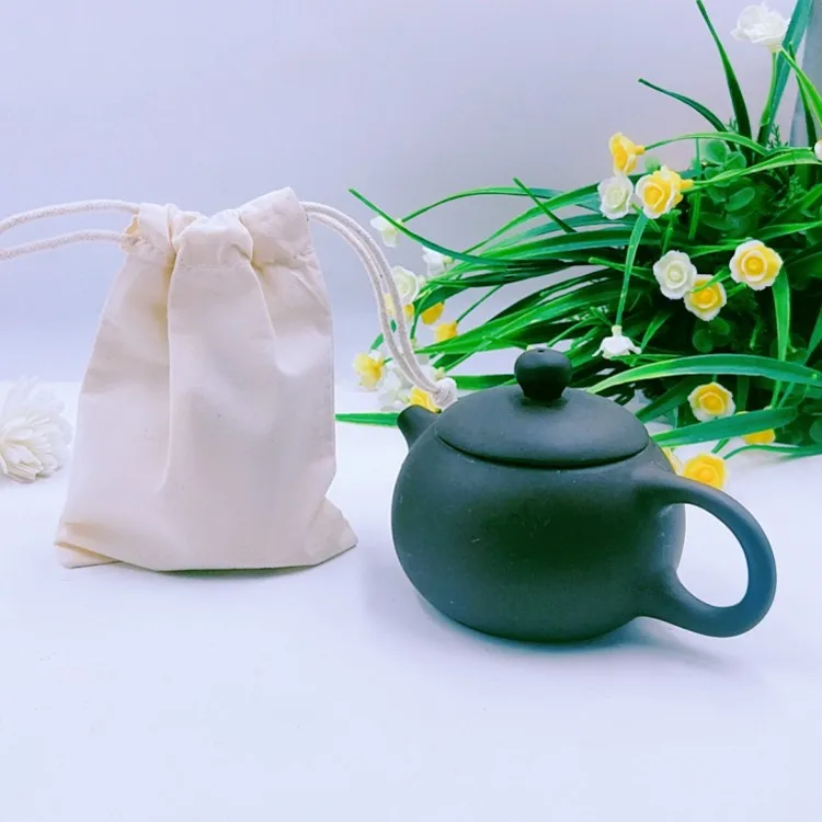 

Wholesale portable reusable eco friendly small jute drawstring bag in daily life