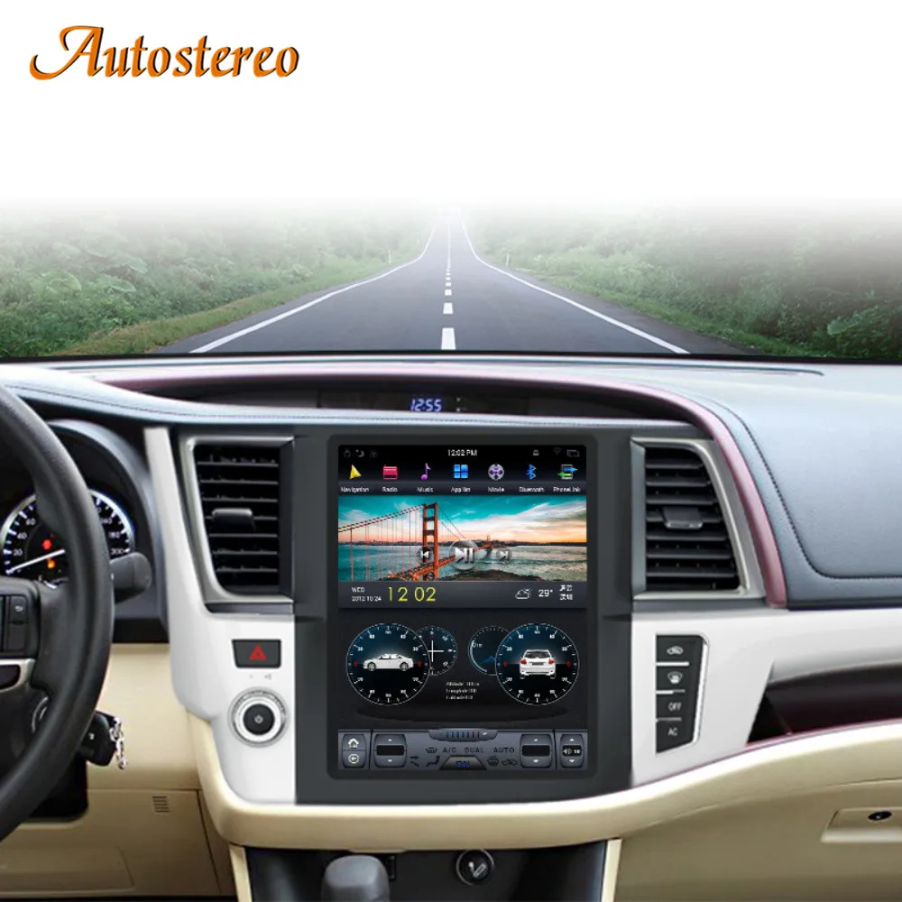 

Android 9.0 For Toyota Kluger Highlander 2014-2021 Tesla Style Car GPS Navigation Auto Radio Multimedia Player Carplay Head Unit