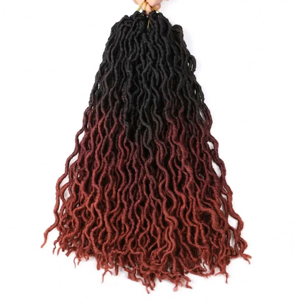 

MYZYR Faux Locs Crochet Braids Synthetic Crochet Braids Ombre Braiding Hair Bohemian Locks 18 inch 24 Stands, Pink,black