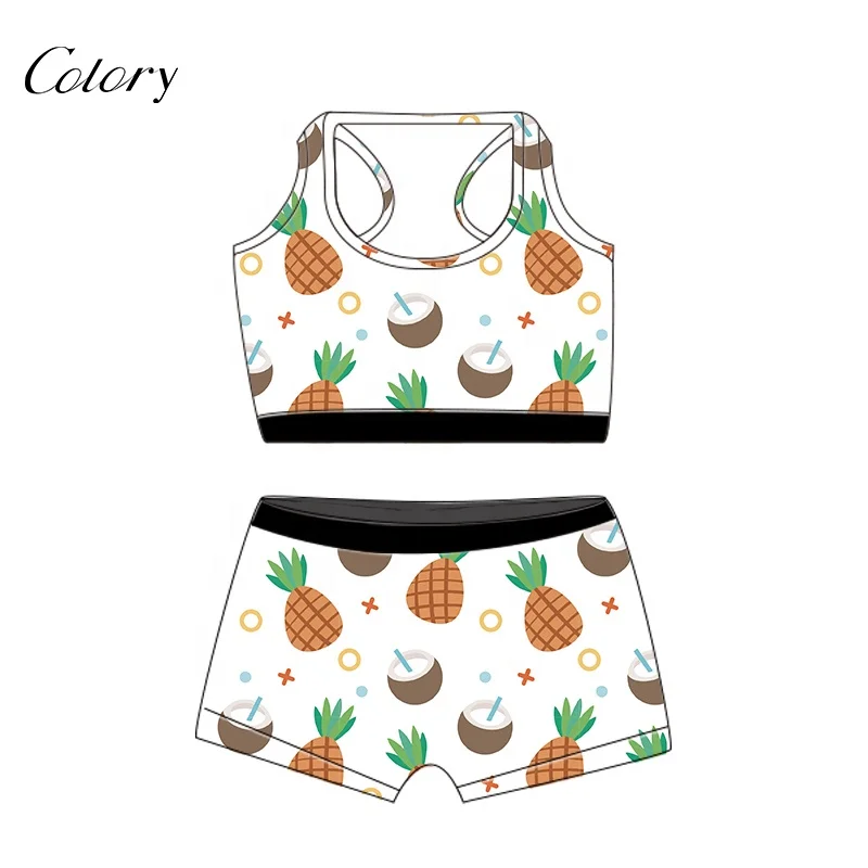 

Colory Wholesale Printed Pajamas Sexy Summer Two Piece Set, Customized color