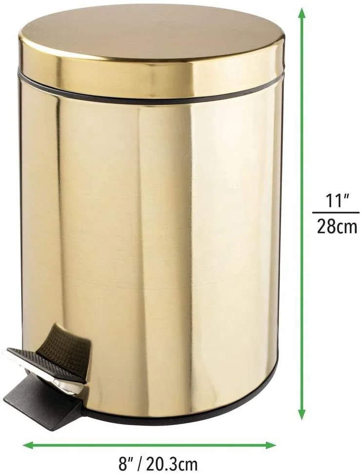 
Mini Round painting household kitchen Stainless Steel foot pedal gold 5L 3L Trash Can 