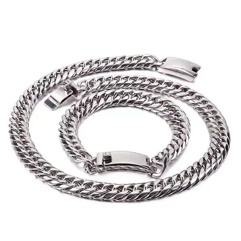 

Men's jewelry 316 stainless steel trend men's Denim Necklace domineering Korean whip chain wholesale customization