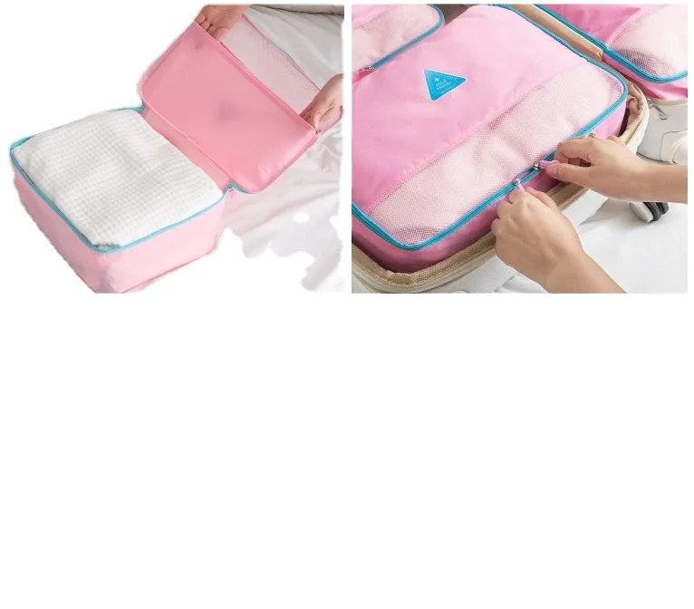 

Royalunion 4PCS/Set Polyester Packing Zipper Waterproof Bag Luggage Clothes Tidy Sorting Pouch, Customized color