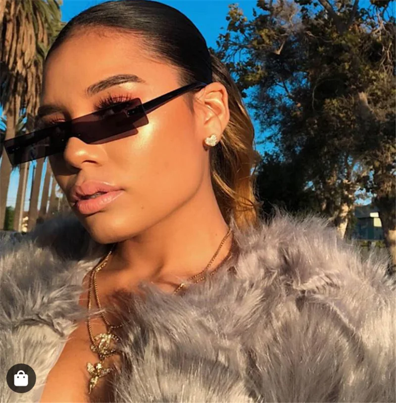 

2019 Fashion Luxury Trending Brand Designer Red Pink Clear Small Rectangle Lens Personality Sunglasses Sun Glasses, Custom colors