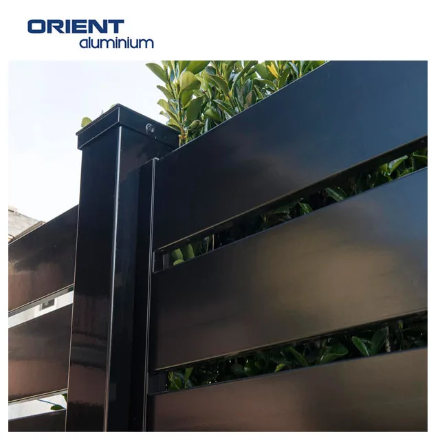 China Privacy fence aluminum black no dig horizontal slat aluminum