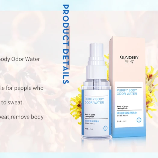 

45ml Women Men Purify Body Odor Water Spray Long Lasting Refreshing Antiperspirant Armpit Sweat Remover Deodorant Perfume