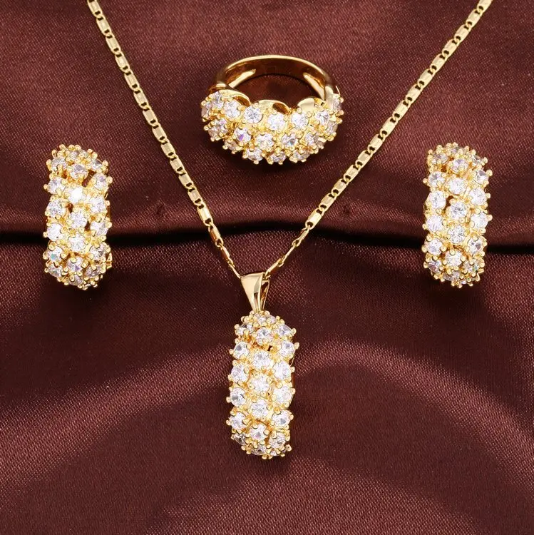 

Classic style jewelry set dubai earring ring necklace jewelry set