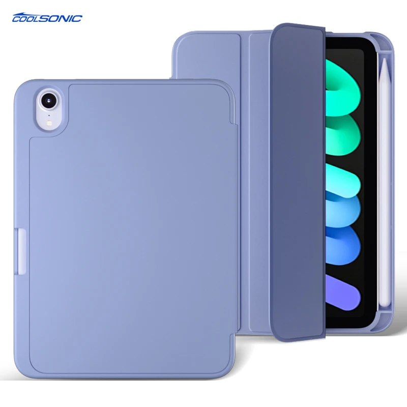 

For iPad Mini 6 8.3inch Case silicone Tablet Case Slim Lightweight Accept Pencil Holder Smart Cover, Multi colors