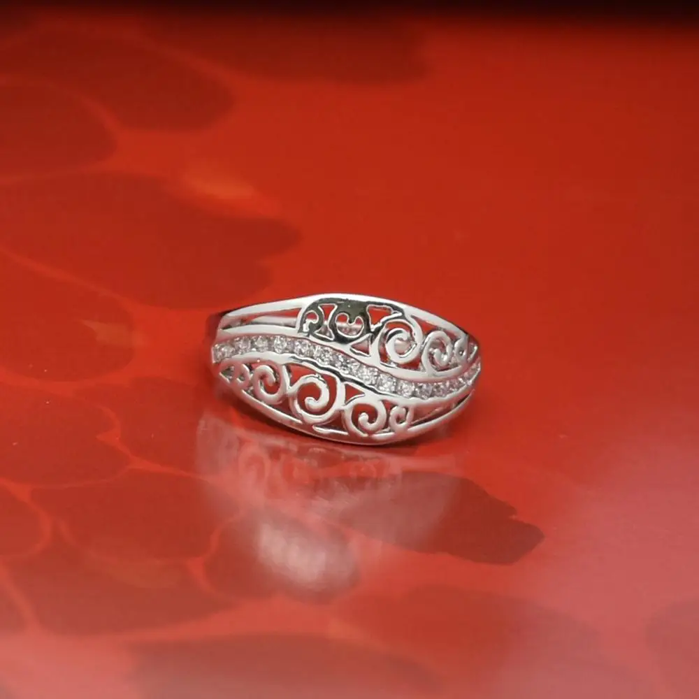 

Jewelry Wax Pattern Setting Sterling Silver Vintage Hollow Carved Ring, Picture