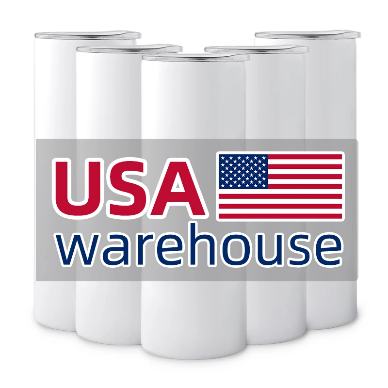 

usa warehouse white 20 oz straight sublimation blanks stainless steel tumblers double wall coffee mug insulated tumblers