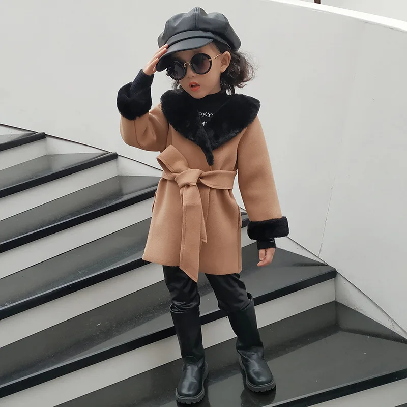 

2020 Girls clothes Clothing Tops Kids children's Windbreakers Autumn winter Outerwear girls wool coat, Picture shows