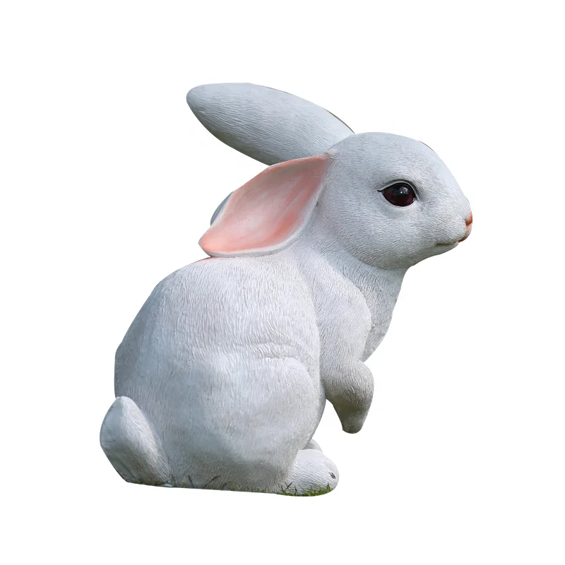 

Cheap Price Lovely  Realistic Fiberglass Resin Rabbit Statues For Park Decoration, Customized
